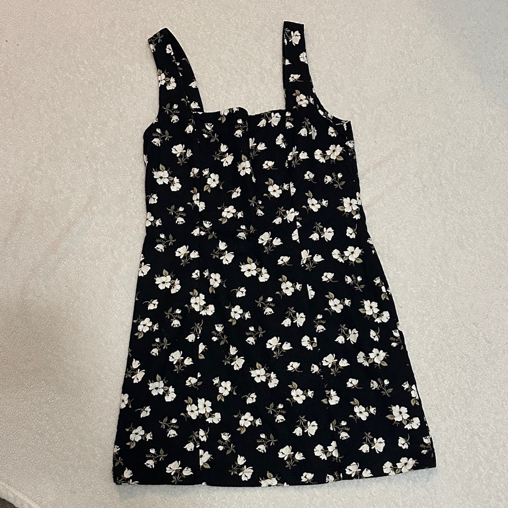 Old Navy Black Floral Midi Dress